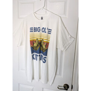 Big Ole Kitties Mens Short Sleeve T Shirt White Size XL